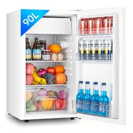 Компактний холодильник FOHERE на 90л з морозильною камерою, регулюванням температури (7 рівнів) та відділенням для овочів, білий