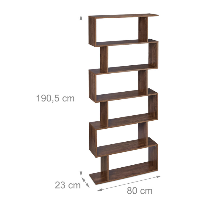 Relaxdays Висока книжкова полиця Коричневий