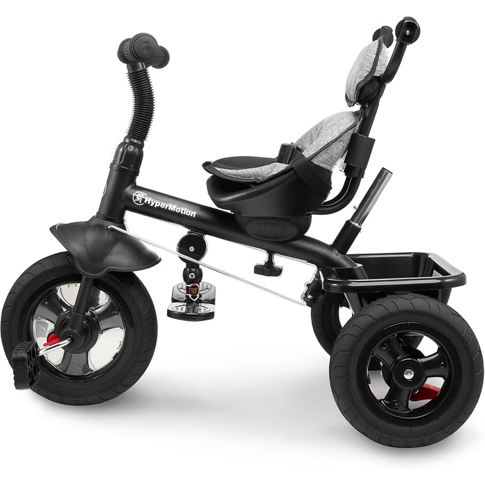 Триколісний велосипед HyperMotion з ручкою для батьків 3-в-1, сірий - для дітей від 1 до 4 років (до 20 кг)