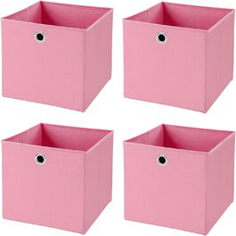 Набір StickandShine з 4 складних коробок 28 x 28 x 28 см Складна коробка для зберігання (рожева)