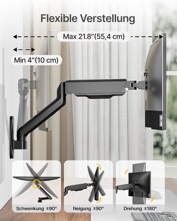 Кріплення для монітора monTEK: підходить для LED/LCD екранів 17-32 дюймів, до 9 кг, регульована висота, шарнірний, VESA 75/100
