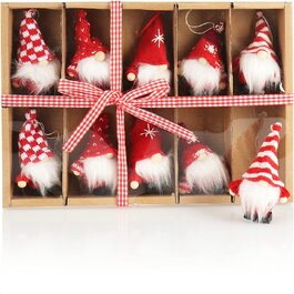 Підвіски Санта-Клауса com-four 10 шт. преміум-класу для різдвяної ялинки, чарівні підвіски у вигляді ялинкових фігурок