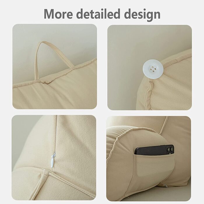 Підголовник для читання з підлокітниками, подушка для спини, трикутна подушка для ліжка, дивана, софи - для читання, роботи, ігор