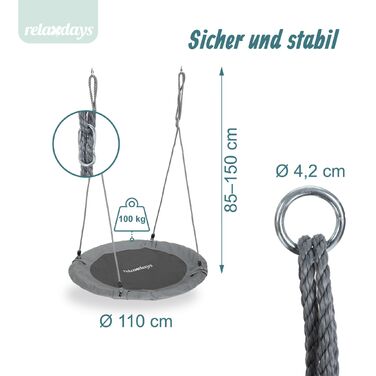 Гніздова гойдалка Relaxdays 110 см