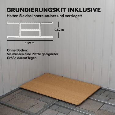 Сарай для інструментів, з вентиляційними вікнами, розсувними дверима, оцинкована сталь, 213 x 130 x 172 см, світло-сірий