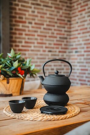 Набір з 2 чавунних чорних чашок Jang, чавун, об'єм 220 мл, чорне, 7.8 см