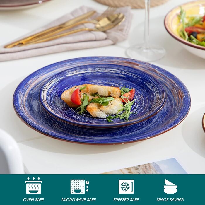 Обідній сервіз з керамограніту, комбінований посуд vancasso BONITA з 36 предметів, набір посуду на 12 осіб, 12 обідніх тарілок, супова тарілка та десертна тарілка кожна (Albero, обідній сервіз із 36 предметів)