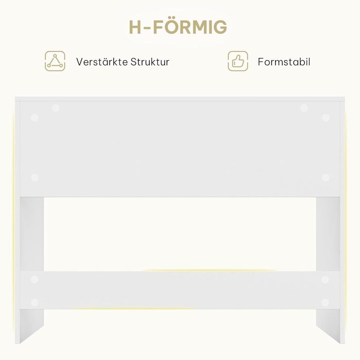 Комп'ютерний стіл з ящиками для дітей та спальні, мінімалістичний дизайн, 100x50x75 см, білий