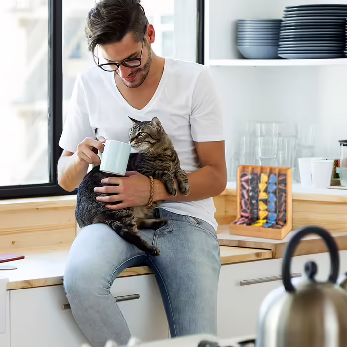 Підставка для капсул Cafissimo Relaxdays, диспенсер з бамбука та акрилу, 29 см