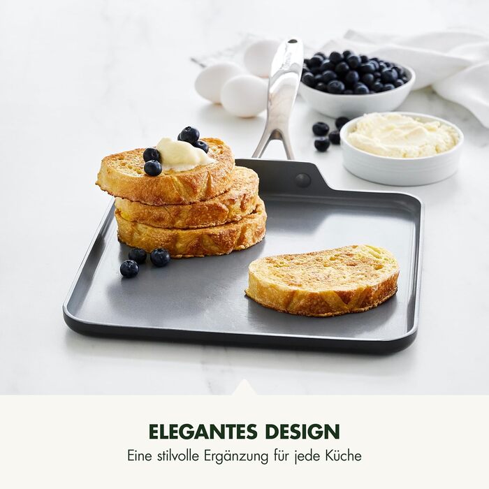 GreenPan Valencia Pro сковорода-гриль з антипригарним покриттям Harteloxierte Gesunde Keramik, 28 см, квадратна, індукція, для духовки, сумісна з посудомийною машиною, сіра, без PFAS