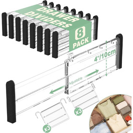 розмір: 10 см висока, 8 довгих розділових стінок + 6 коротких вставок