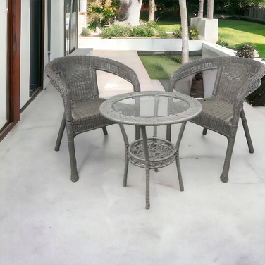 Комплект садових меблів із техноротангу MTG Trade Group, сірий, 3 предмети