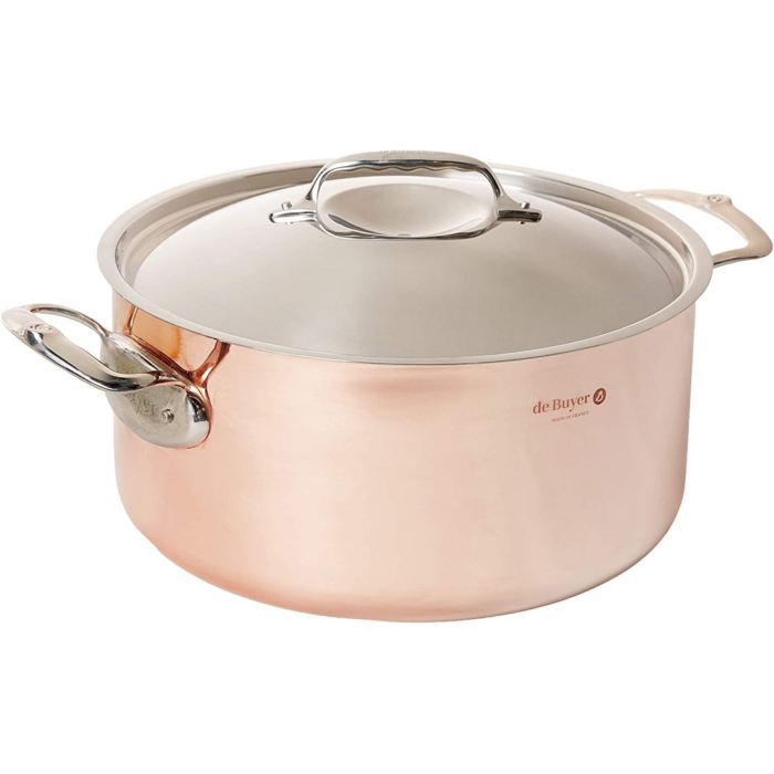 De Buyer Prima Matera 28 cm / 8L Copper Induction Stockpot with Lid (6242.28)
