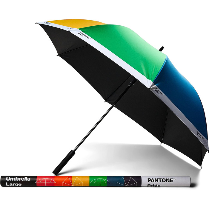 Парасолька, парасолька Pantone, якісний класичний дизайн, діаметр 130 см, водовідштовхувальний, ручка з софт тач, кольори веселки Pride