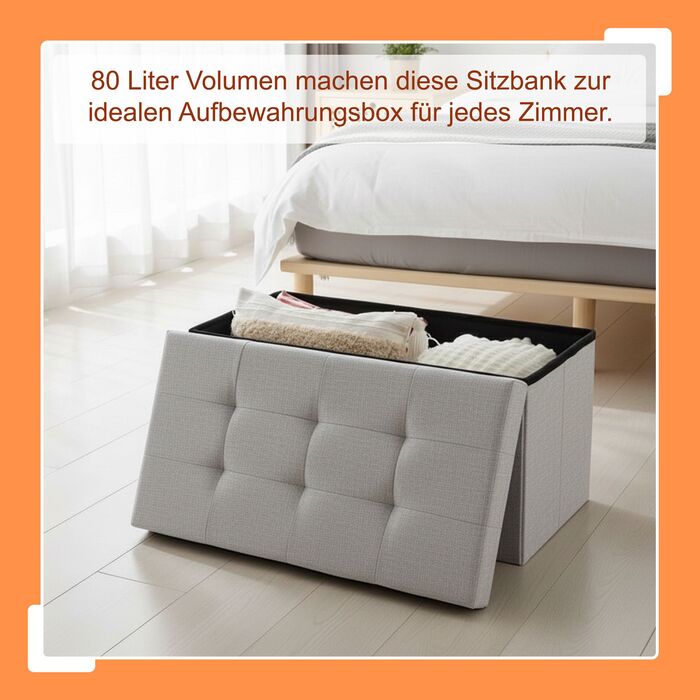 Relaxdays Складний табурет на 80 літрів з МДФ