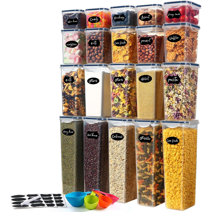 Набір контейнерів для зберігання YASHE 24 шт. з кришкою, герметичні, BPA-free, для сухих продуктів, крупи, борошна та цукру