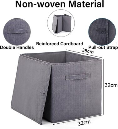 Коробка для зберігання з тканини розміром 4 шт., складні ящики розміром 3338 33 см, кубики для зберігання з ручками, ящики для зберігання з тканини Бо