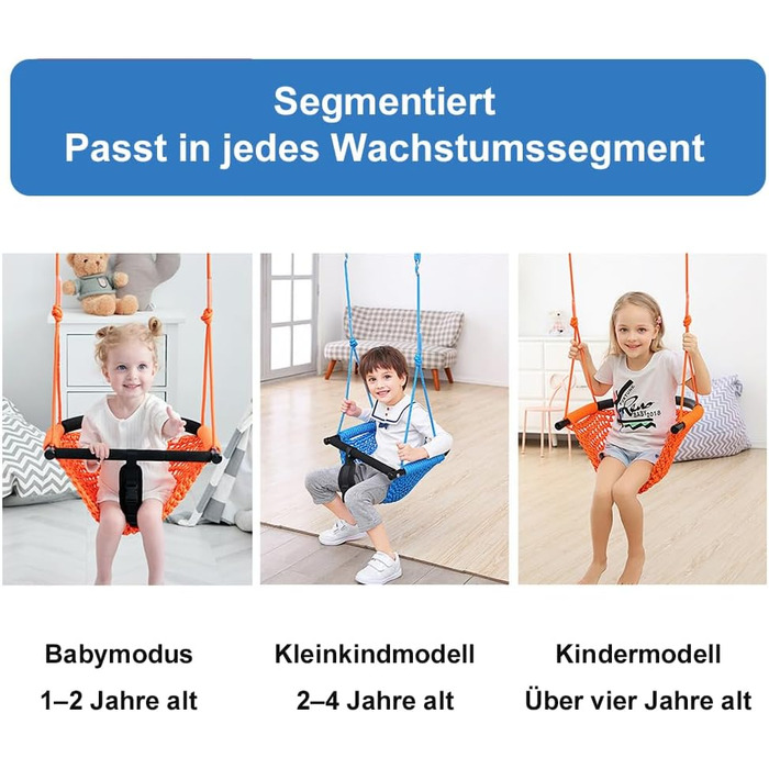 Дитяча гойдалка-трансформер 2-в-1 Nets Tribe для дому та саду (зелений/блакитний)