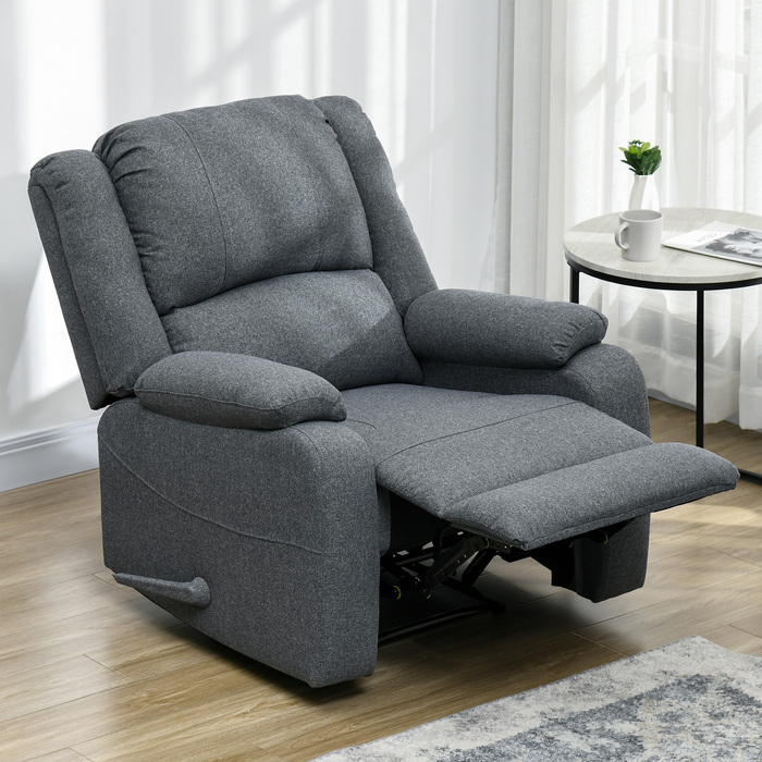 HOMCOM Recliner Ручна вантажопідйомність до 150 кг Льон Реклайнер для телевізора Реклайнер для телевізора з бічною ручкою та підставкою для ніг