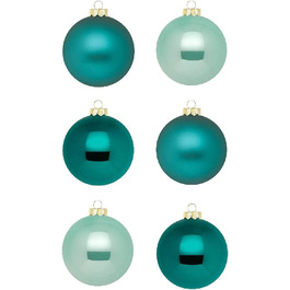 Скляні різдвяні кулі Inge / красиві скляні ялинкові кулі / 30 куль в картонній коробці ялинкові прикраси ялинкові прикраси ялинкові кулі (зелений смарагд Бірюзова м'ята)