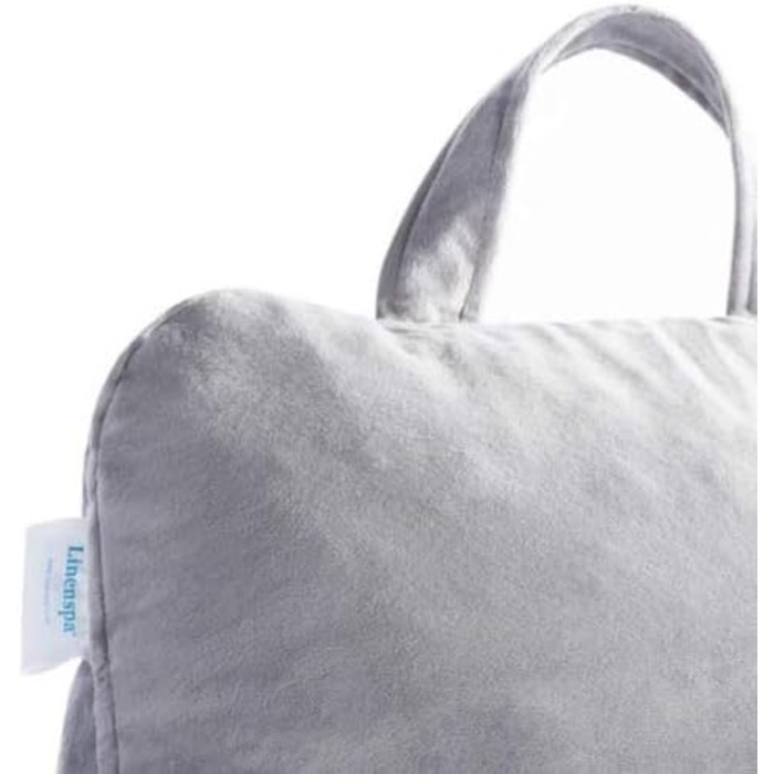 Підлогове крісло-подушка Linenspa з піною з пам'яті, спинка для читання, ігор, перегляду телевізора – крісло-подушка для ліжка з підлокітниками, ідеально для гуртожитків (X-Large, Сірий)