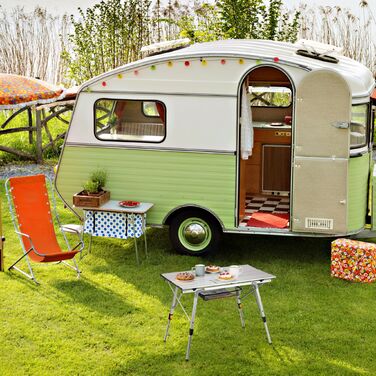 Relaxdays Регульований за висотою відкидний столик з алюмінію