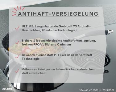 Набір сковорідок нержавіючої сталі PURA 20, 24, 28 см – без покриття PTFE/PFOA, для індукції та всіх плит, для смаження з ароматом (включає вок ULTIME 28 см)