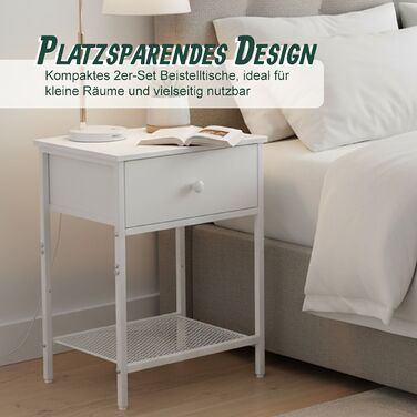 Набір приліжкових тумбочок Relaxdays (2 шт.) з ящиком та полицею