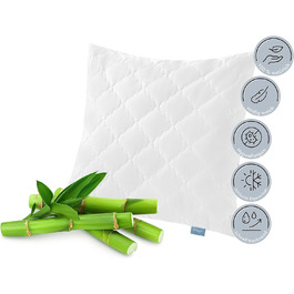 Бамбукова подушка XDREAM ідеально підходить для всіх положень сну Легко миється та екологічно чистий Підходить для алергіків вологовідвідний бамбук Сертифікація Oeko-Tex (80 х 80 см)