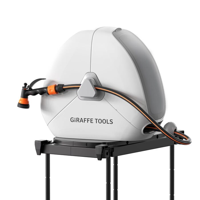 Тросовий барабан для садового шланга Giraffe Tools 25 м з висувною конструкцією, міцною основою, 7-функціональною насадкою та 360° поворотним кріпленням