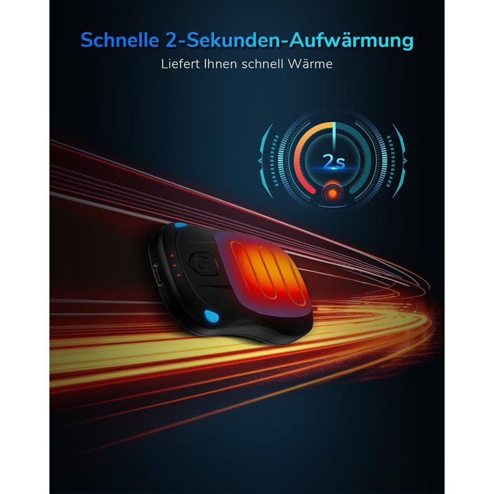 Електричний нагрівач для рук, перезаряджуваний, USB, 2 шт. (блакитний)