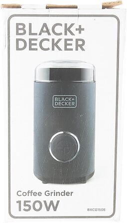 Кавомолка BlackDecker ES9080010B BXCG150E, 150, пластик, чорна кавомолка в зернах на 12 чашок