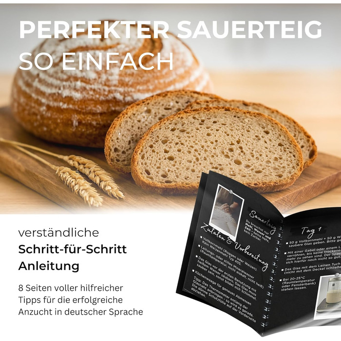 Набір для випічки хліба з закваскою: круглий гнідець, аксесуари для закваски та датський вінчик | Набір для початківців