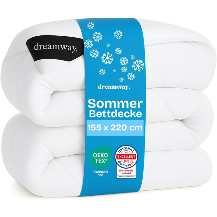 Ковдра DREAMWAY 200x220 см, 450gsm, тепла зимова ковдра, біла. Підходить для дітей та дорослих.