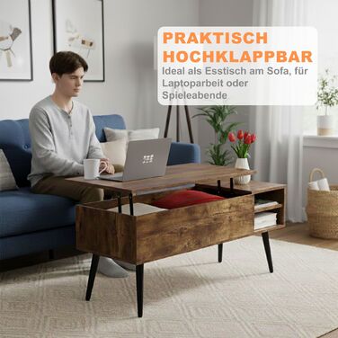 Зручний столик Relaxdays з місцем для зберігання