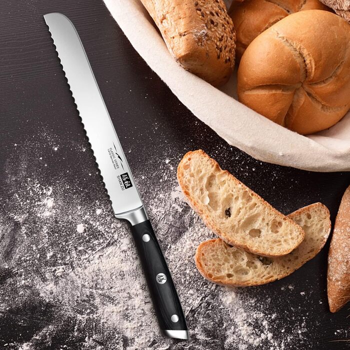 Набір кухонних ножів SHAN ZU з бруском, 14 предметів. Професійний німецький набір ножів для кухні з бруском, дерев'яний, сріблястий.