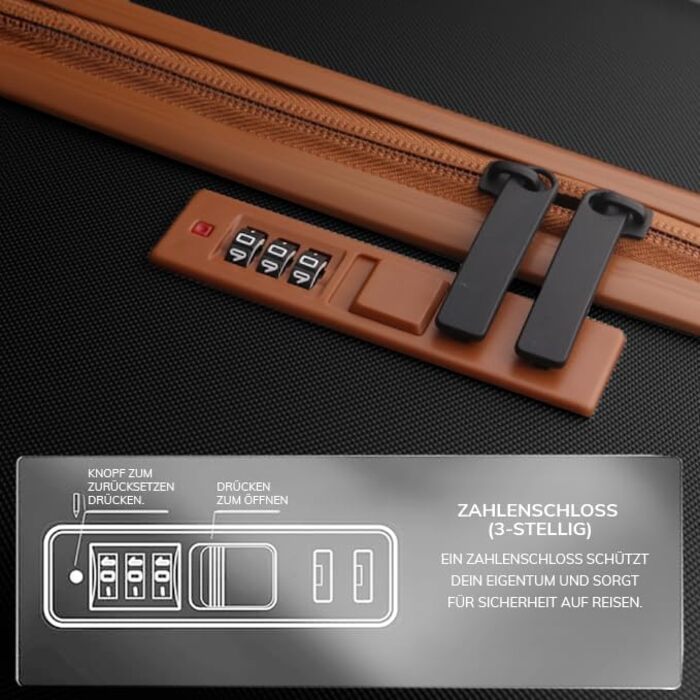 Набір валіз FERGÉ Milano 5-в-1: велика, середня, маленька + сумка + органайзер - чорний (5 шт.)