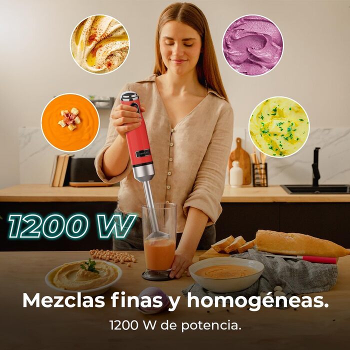 Міксер ручний Cecotec Retro Power 1200MAX, 1200 Вт, 0,5 л, червоний (Vintage)