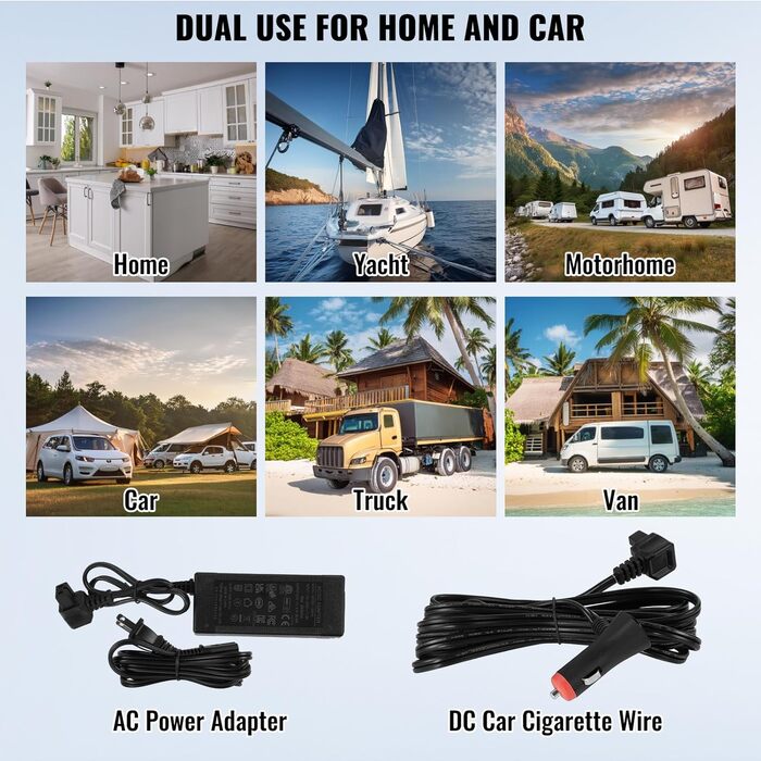 Автохолодильник VEVOR 12V/24V/220V 9л компресорний: для кемпінгу, авто, подорожей (-20°C ~ +20°C)