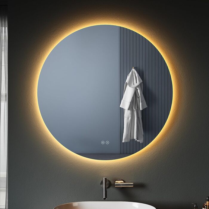 Дзеркало для ванної кімнати SONNI LED з підсвічуванням 80x60 см, біле