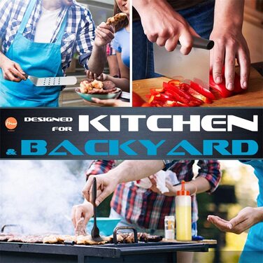 Набір для грилю Huolewa, нержавіюча сталь, 9 предметів: лопатка, щітка, викрутка, сумка. Професійний аксесуар для BBQ, тепаньякі та кемпінгу