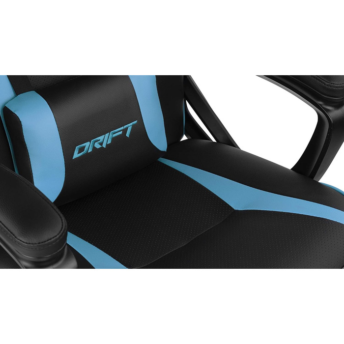 Крісло DRIFT GAMING DR50 -DR50B - професійне, регульоване по висоті, крісло-гойдалка, м'які підлокітники, штучна шкіра, 67 x 122-131 x 67 см (Синій, Сучасний)