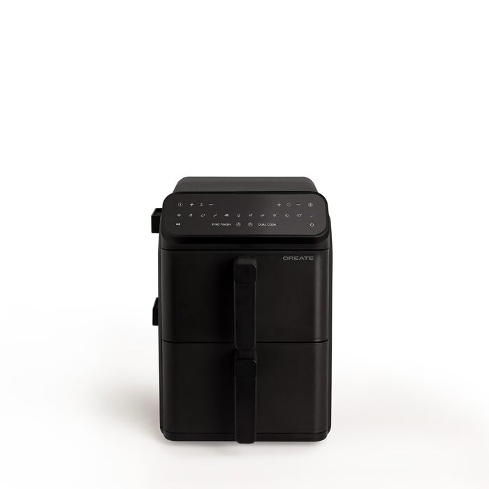 Фритюрниця без олії з пароваркою, 4.2л, 6 програм, скло, 1300W (11.2л Dual Stack, чорний)