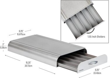 Організатор для капсул кави Mind Reader TRAY6-WHT: 36 місць, сумісний з K-Cup, CBTL, Verismo, Dolce Gusto, Nespresso. Пластиковий, сріблястий