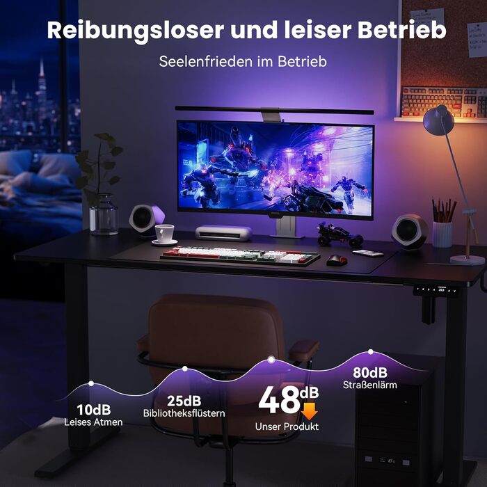 Регульований стіл WALKINGDESK для дому та офісу: електричний, 120 x 60 см, з 4 пам'яттю, з гачками, чорний