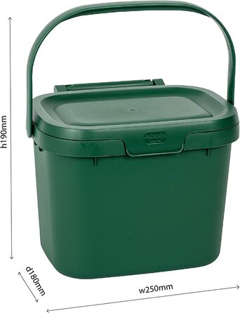 Компостний контейнер для харчових відходів для кухні, виготовлений із переробленого пластику, (туман м'якого зеленого кольору, компост Caddy (одинарний))