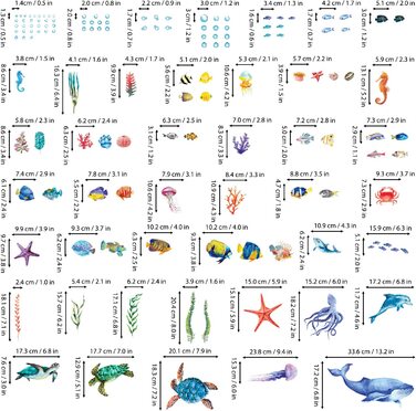 Наклейка на стіну BASHOM DS-8048 під водою, наклейка на стіну із зображенням морської риби, черепахи, медузи, знімна для дитячої кімнати