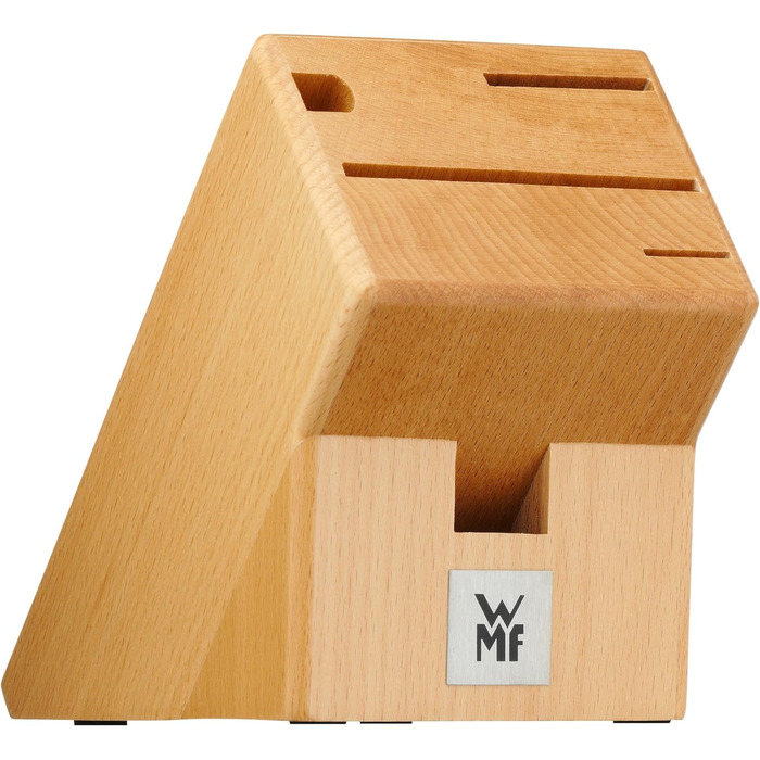 Набір ножів WMF Classic Line з блоком, 6 предметів, з лезами з нержавіючої сталі, точилка, ножиці, дерев'яний блок з дуба