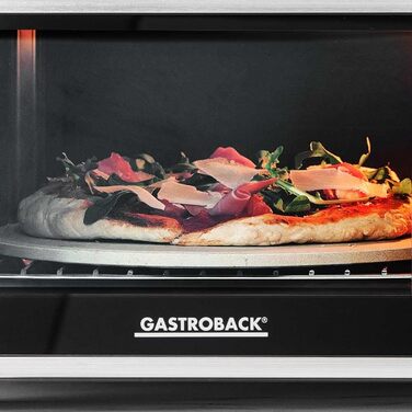 Міні-піч GASTROBACK Bake & Grill з конвекцією, 26 л, 5 функцій, Cool Touch, камінь для піци, дека, решітка, шампур