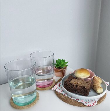 Набір Unishop з 6 склянками для води, пастельні, різнокольорові, можна мити в посудомийній машині (03)